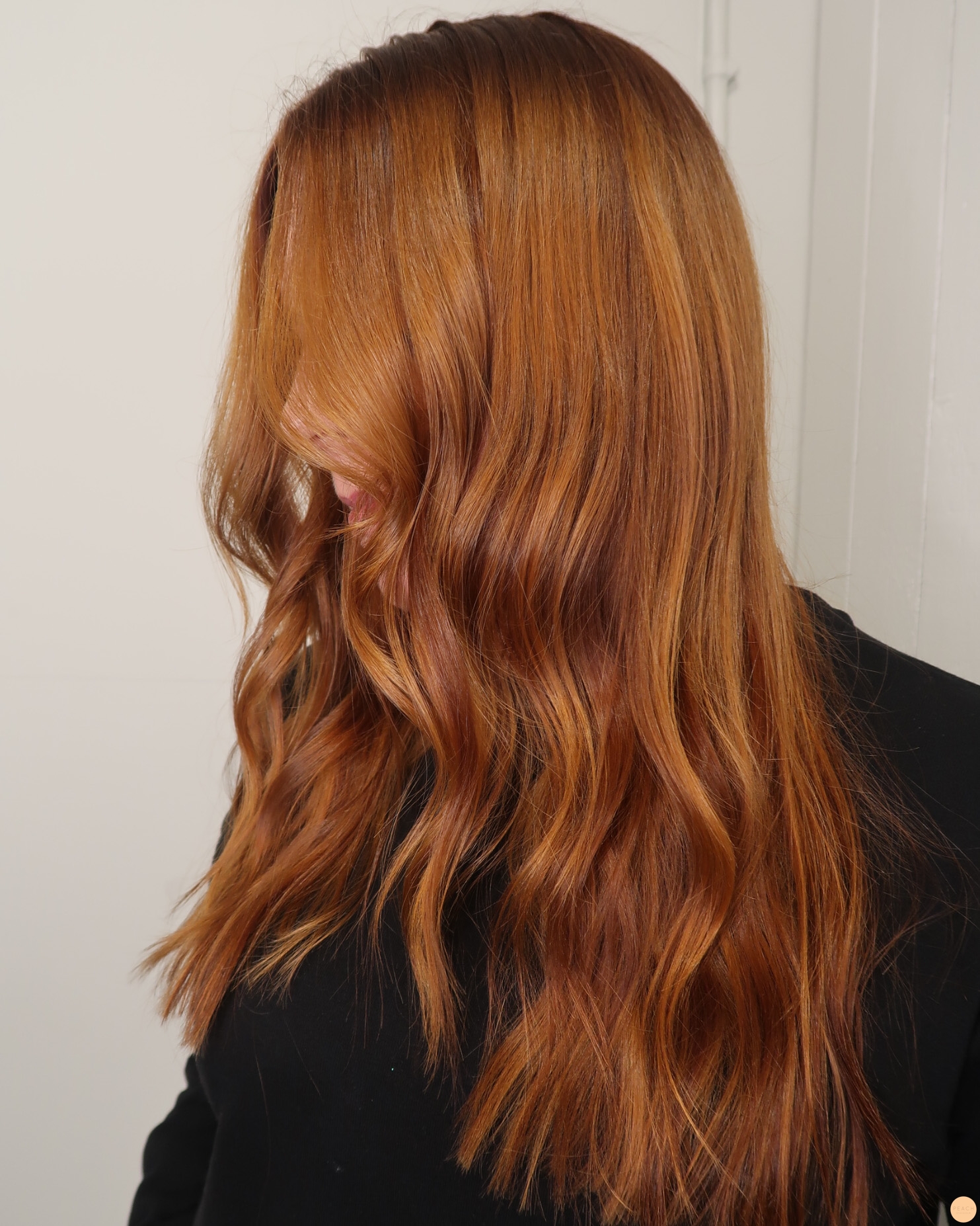 Höst hårfärg med koppar i olika skiftningar