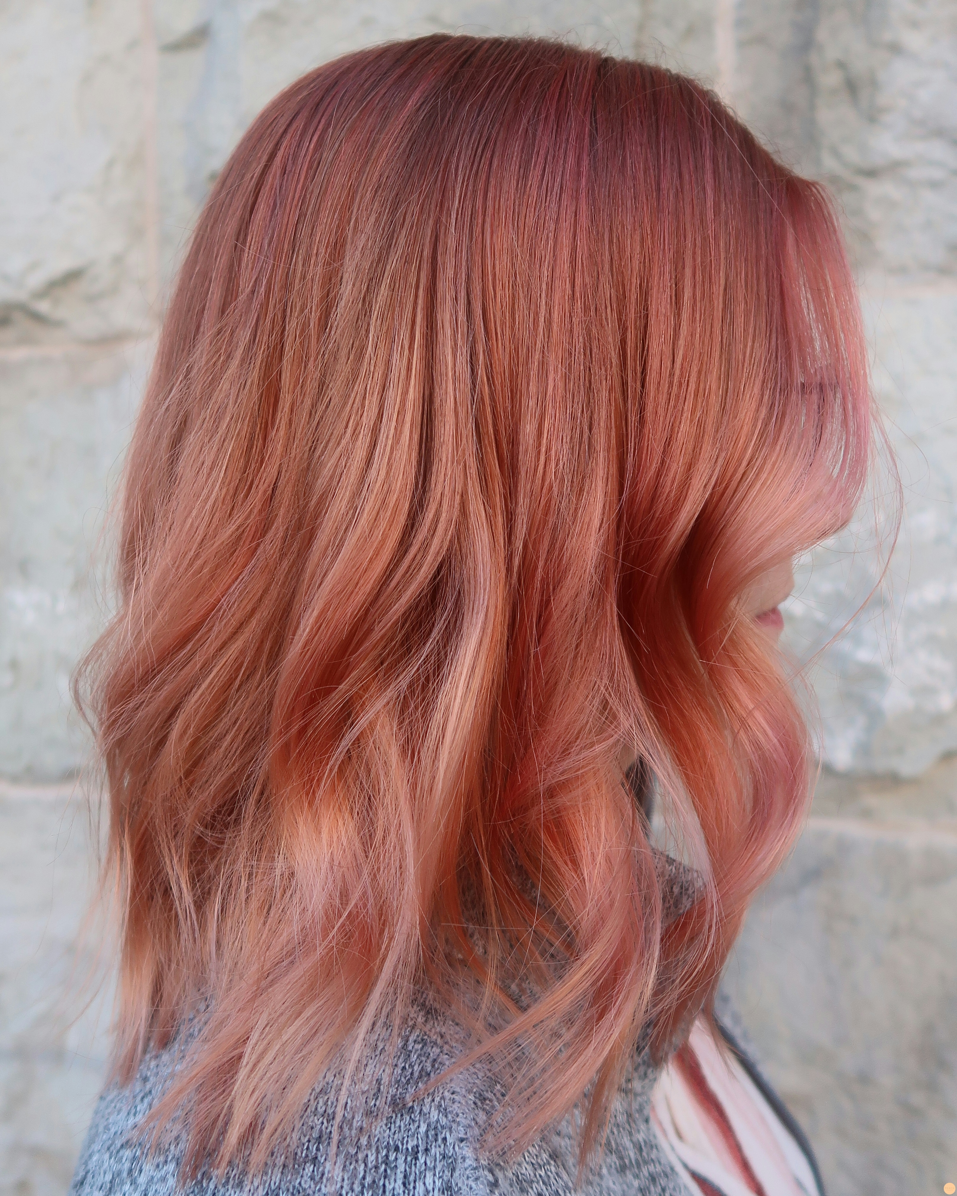 Peach colored hair