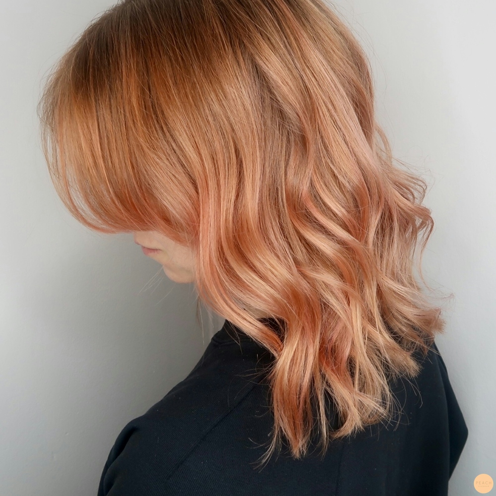 Peach pink hair