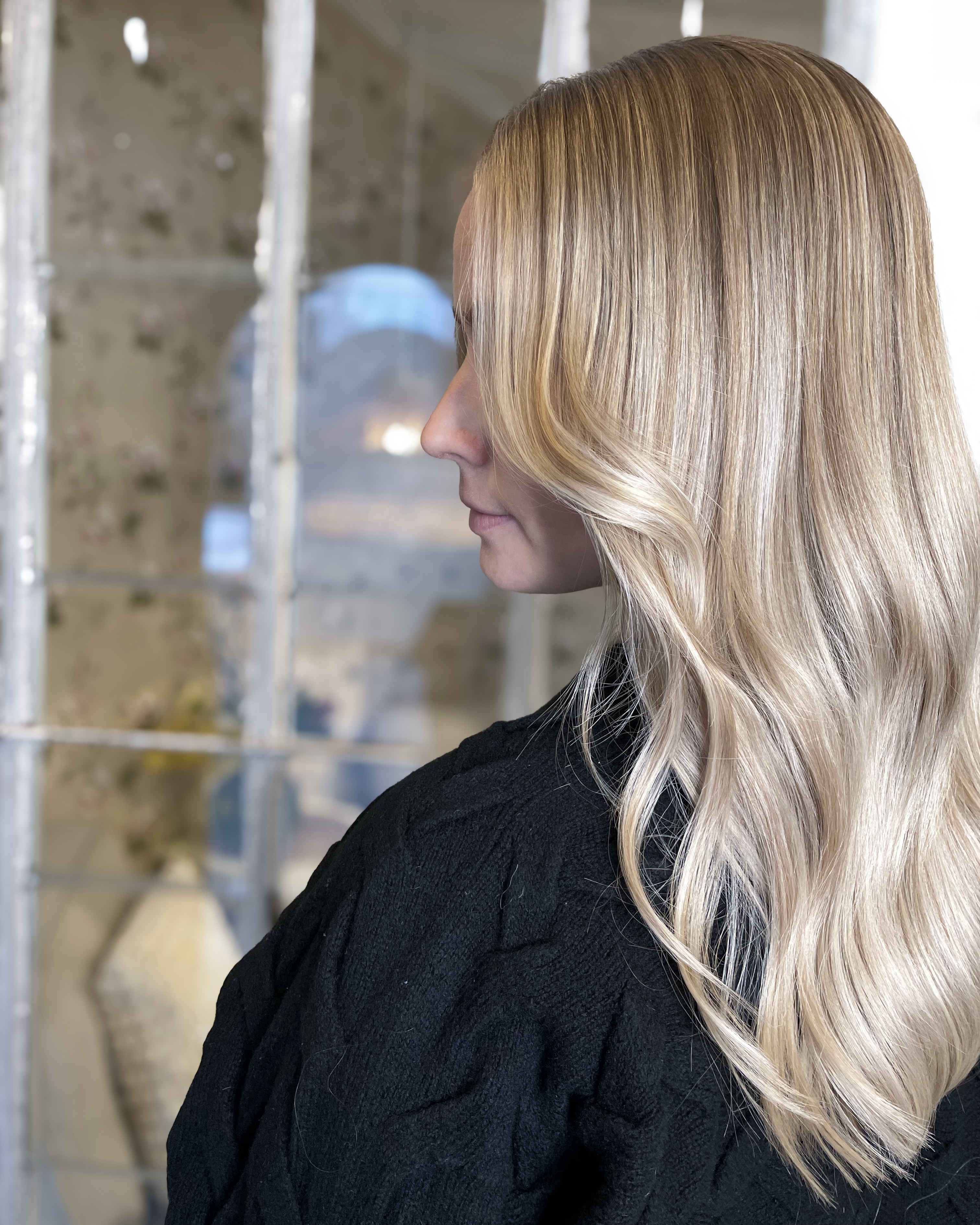 Blonde beige hair color