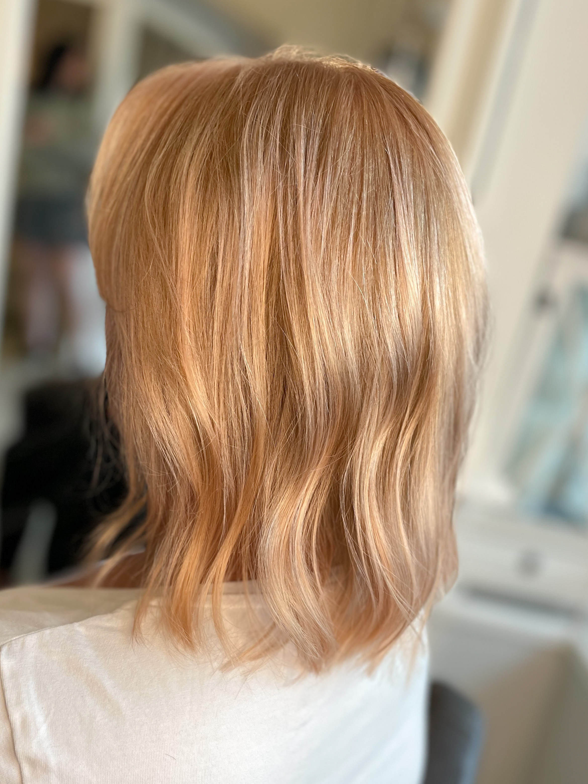 Peach rose hair color